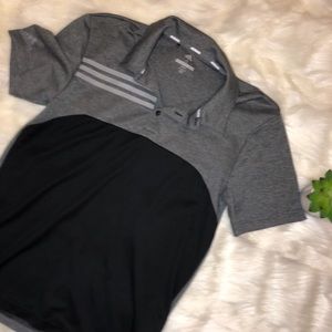 Adidas | Men's Grey Navy Colorblock Golf Polo Shirt Medium